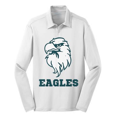 Vintage Eagle Flying Bird Inspirational Eagle Fan Silk Touch Performance Long Sleeve Polo