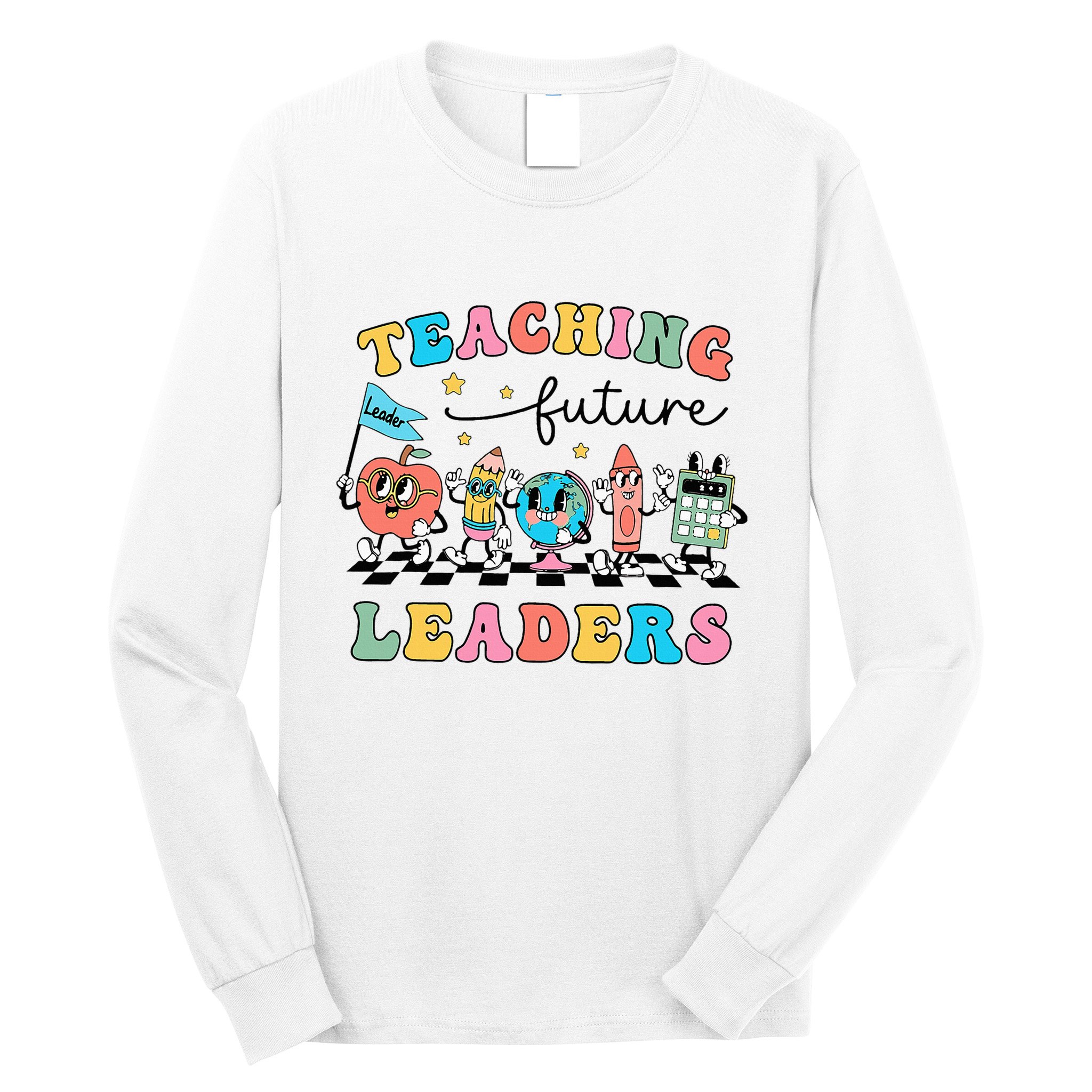 Vintage Educating Future Leaders Cool Teacher Long Sleeve Shirt