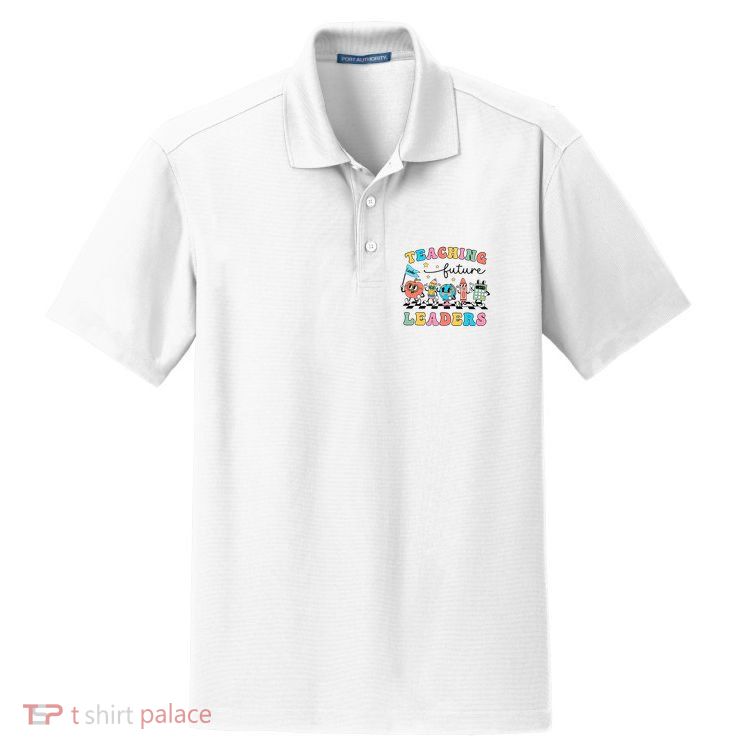 Vintage Educating Future Leaders Cool Teacher Dry Zone Grid Polo