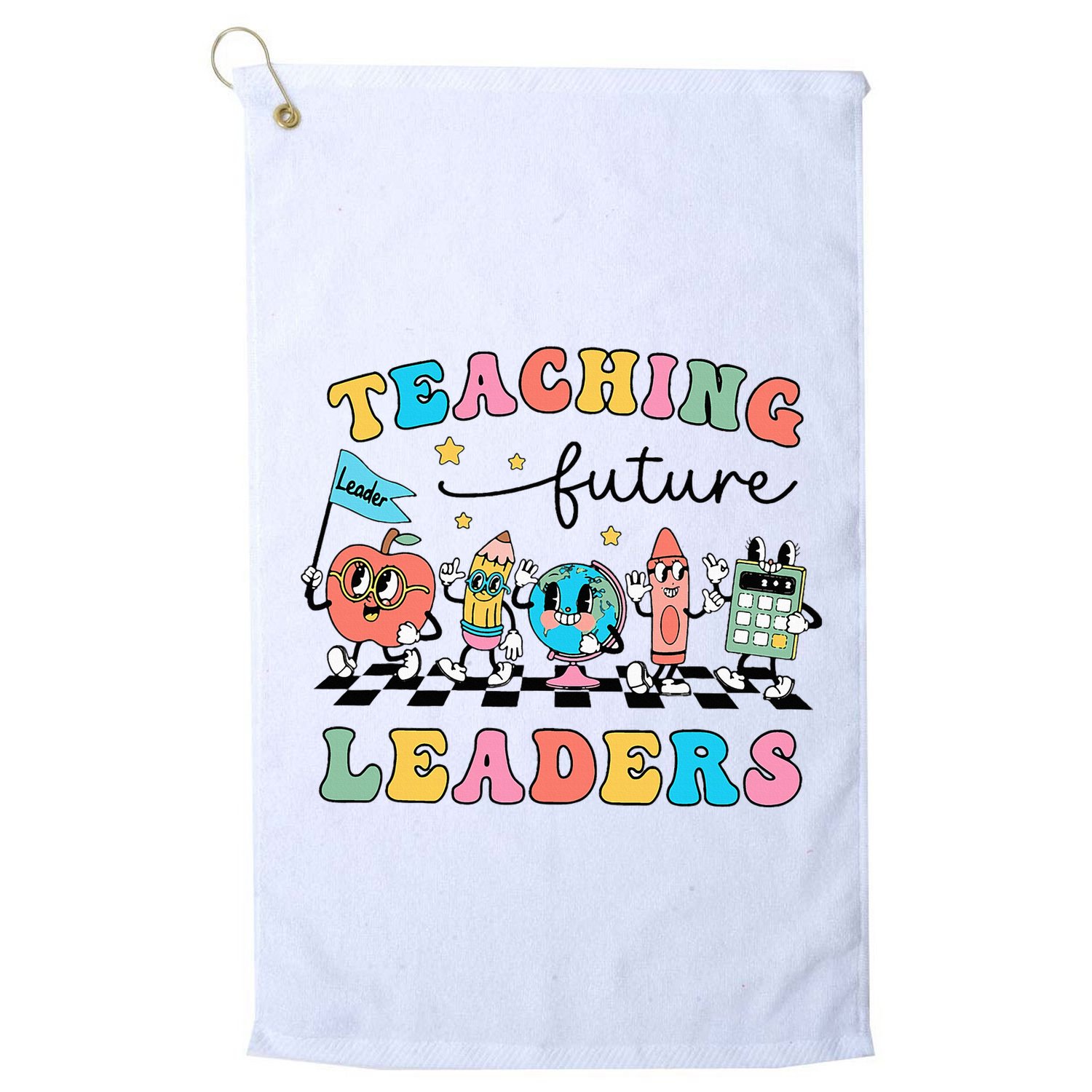 Vintage Educating Future Leaders Cool Teacher Golf Towel