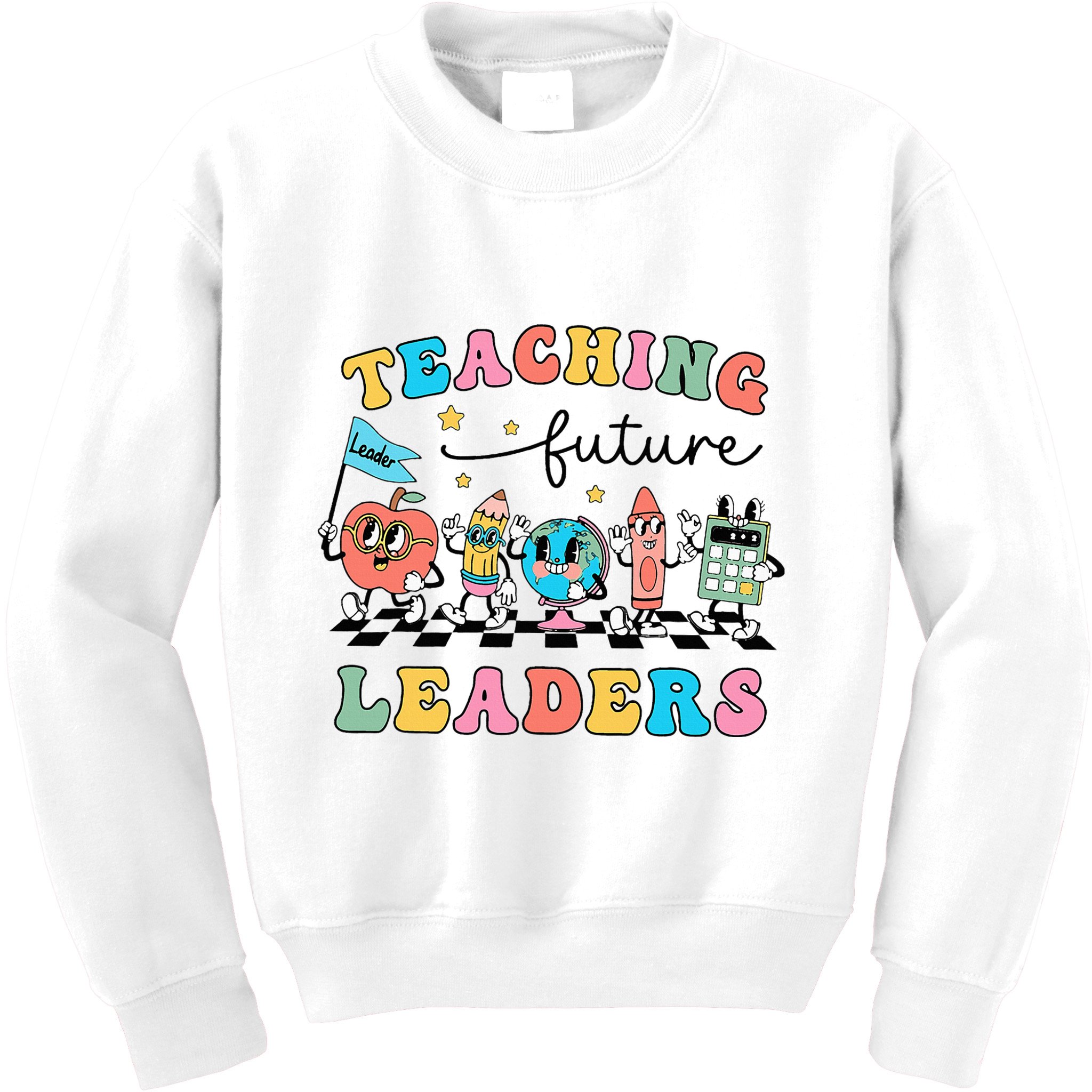 Vintage Educating Future Leaders Cool Teacher Kids Sweatshirt
