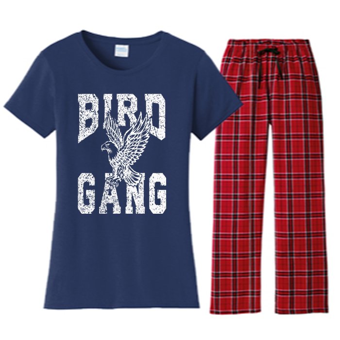 Vintage Eagles Flying E.A.G.L.E.S Fly Bird Gang Inspirational Women's Flannel Pajama Set