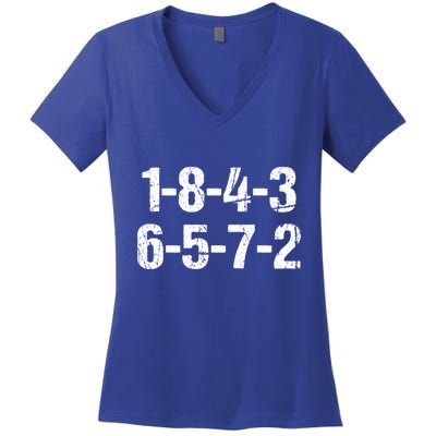 V8 Engine Firing Order 18726543 Eight Cylinder Car Tuning Gift Women's V-Neck T-Shirt