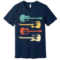 Vintage Electric Guitars Distressed Men Women Kids Premium T-Shirt