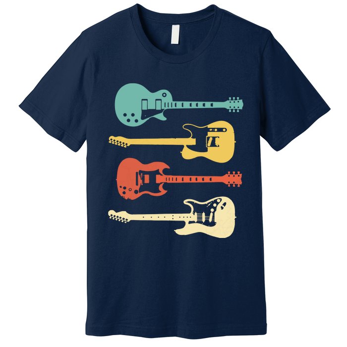 Vintage Electric Guitars Distressed Men Women Kids Premium T-Shirt