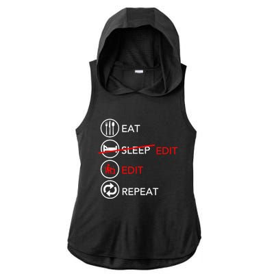 Video Editing Gift Film Making Gift For Video Editor Gift Ladies PosiCharge Tri-Blend Wicking Draft Hoodie Tank