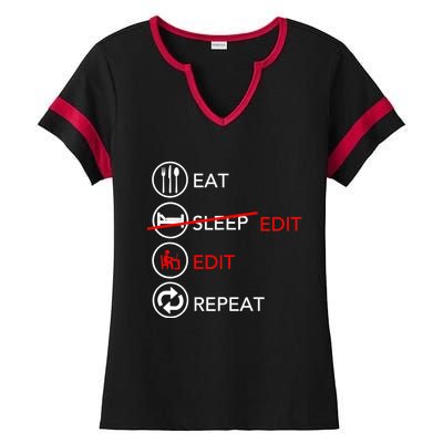 Video Editing Gift Film Making Gift For Video Editor Gift Ladies Halftime Notch Neck Tee