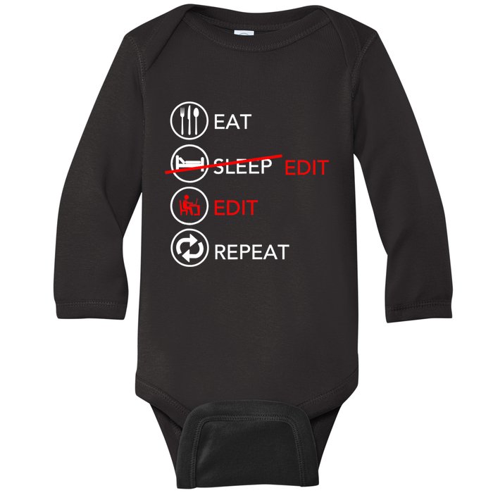 Video Editing Gift Film Making Gift For Video Editor Gift Baby Long Sleeve Bodysuit