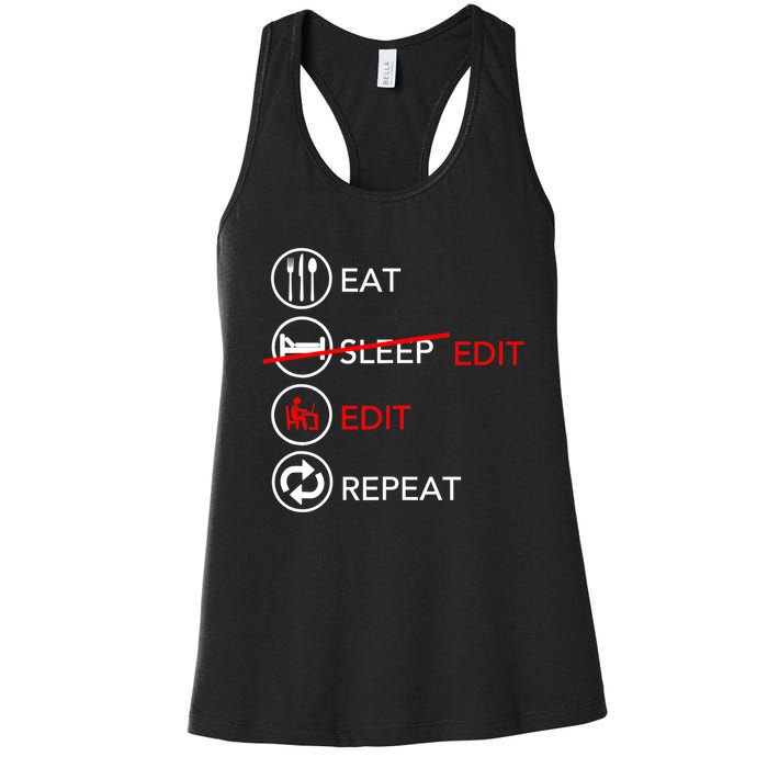 Video Editing Gift Film Making Gift For Video Editor Gift Women's Racerback Tank