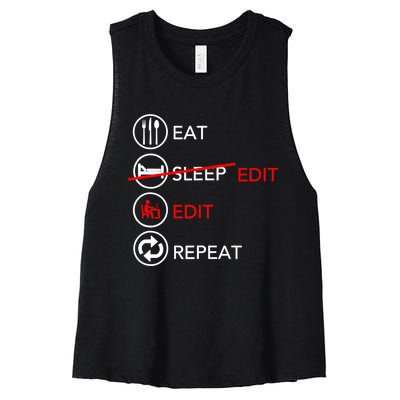 Video Editing Gift Film Making Gift For Video Editor Gift Women's Racerback Cropped Tank