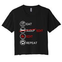 Video Editing Gift Film Making Gift For Video Editor Gift Women's Crop Top Tee