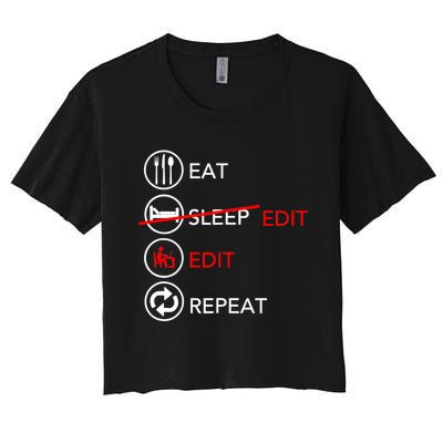 Video Editing Gift Film Making Gift For Video Editor Gift Women's Crop Top Tee