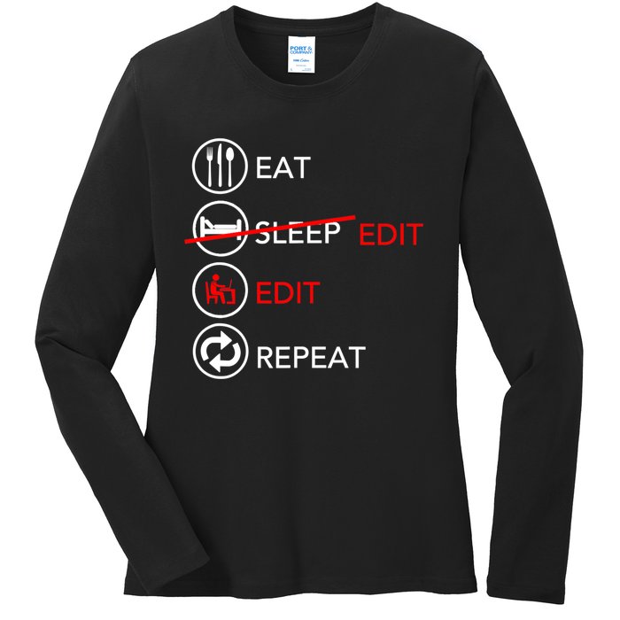 Video Editing Gift Film Making Gift For Video Editor Gift Ladies Long Sleeve Shirt