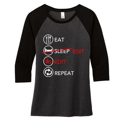 Video Editing Gift Film Making Gift For Video Editor Gift Women's Tri-Blend 3/4-Sleeve Raglan Shirt