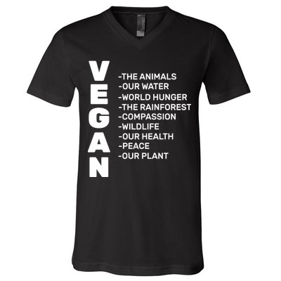 Vegan Because Of Life V-Neck T-Shirt
