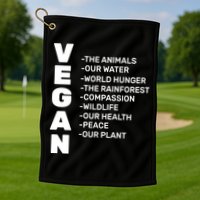 Vegan Because Of Life Golf Towel
