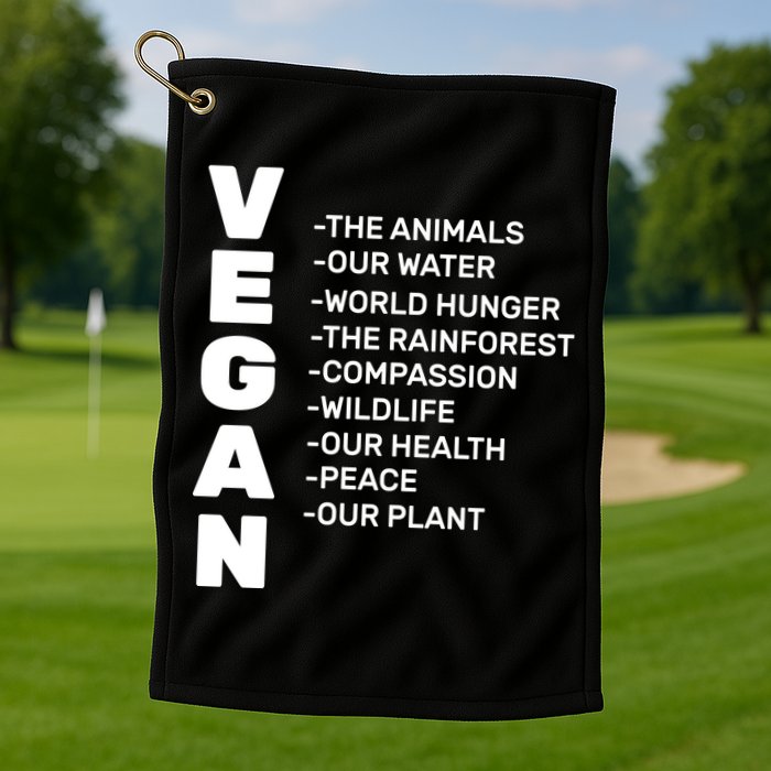 Vegan Because Of Life Golf Towel