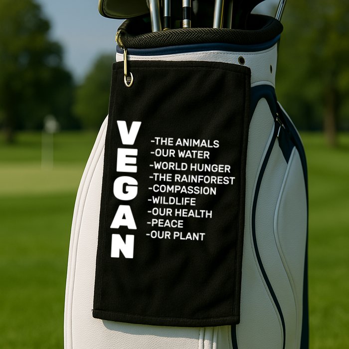 Vegan Because Of Life Golf Towel