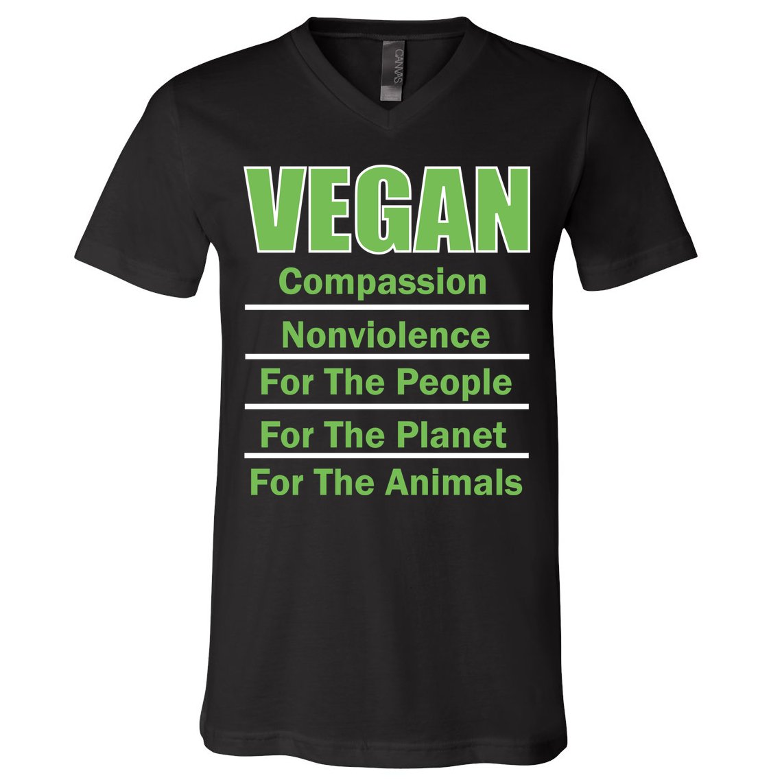 Vegan Message V-Neck T-Shirt