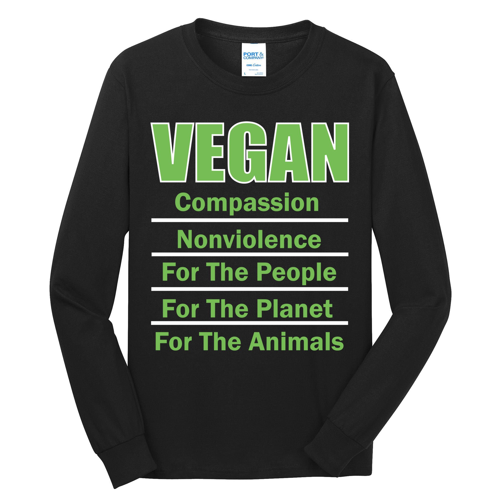 Vegan Message Tall Long Sleeve T-Shirt