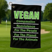 Vegan Message Golf Towel