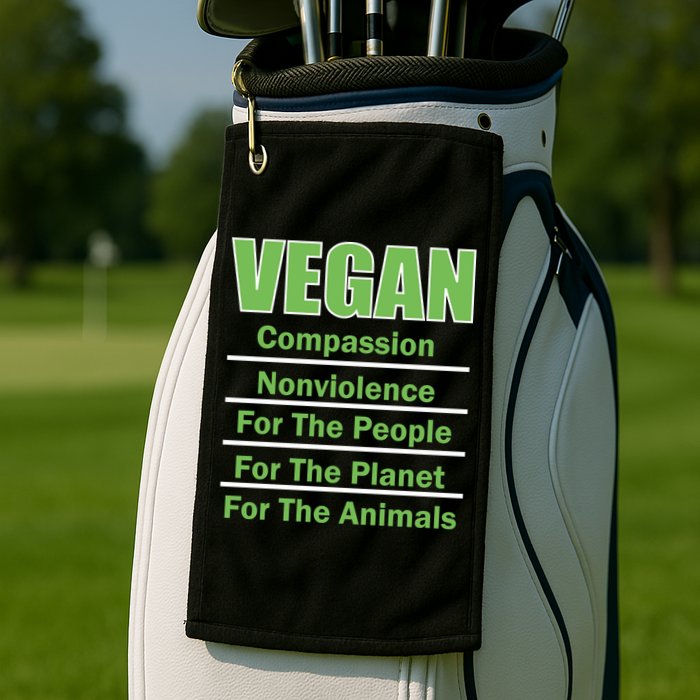 Vegan Message Golf Towel
