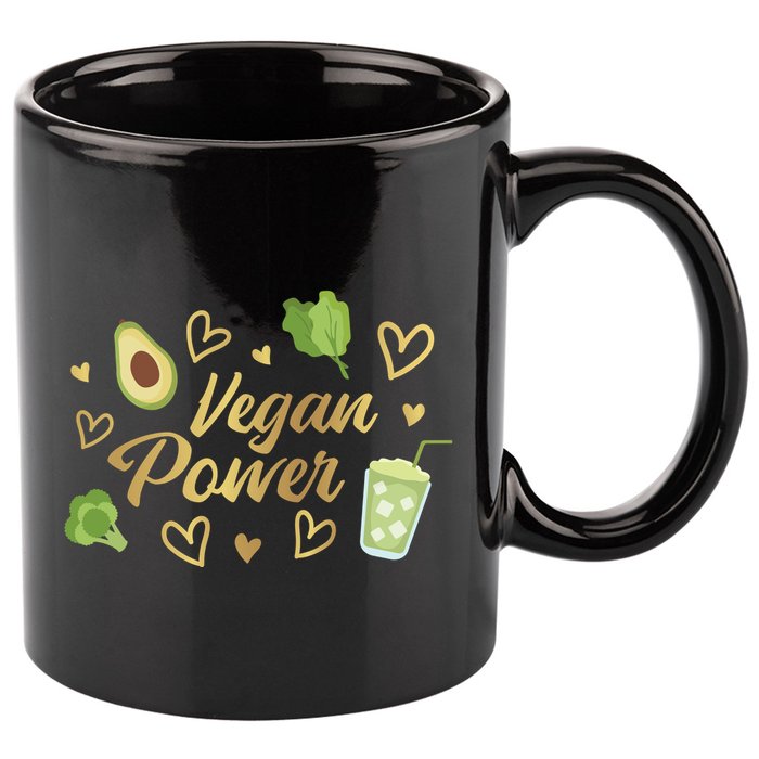 Vegan Power 11oz C Handle Ceramic Mug