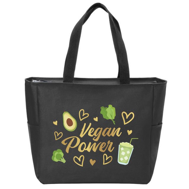 Vegan Power Zip Tote Bag