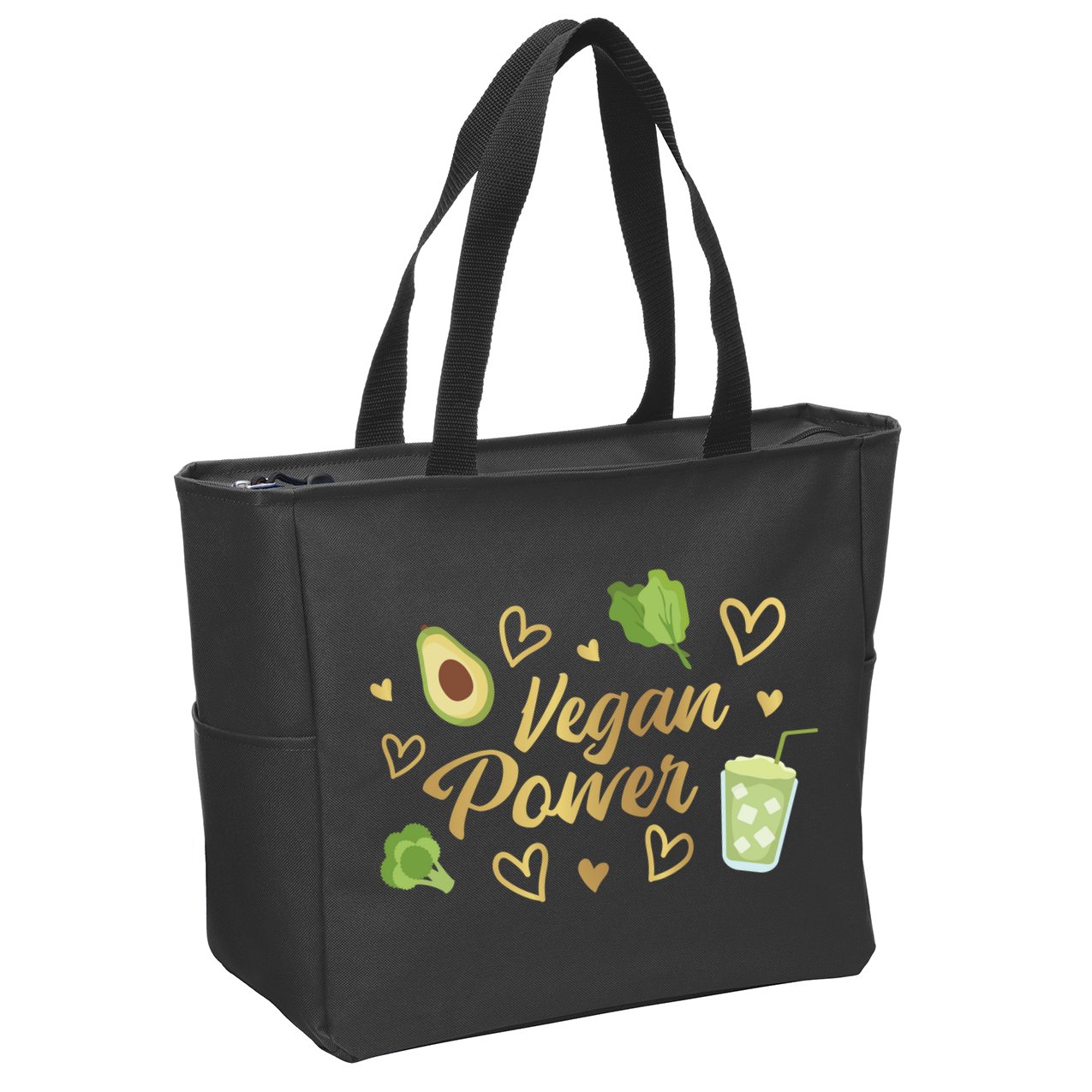 Vegan Power Zip Tote Bag