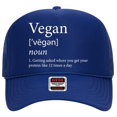 Vegan Protein Definition High Crown Mesh Back Trucker Hat