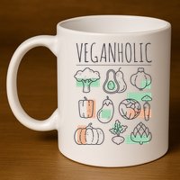 Veganholic 11oz C Handle Ceramic Mug
