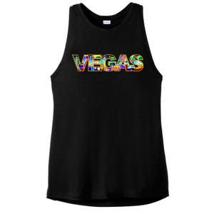 Vegas - Las Vegas Logo Ladies PosiCharge Tri-Blend Wicking Tank