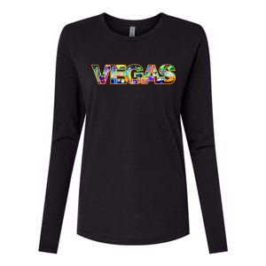 Vegas - Las Vegas Logo Womens Cotton Relaxed Long Sleeve T-Shirt