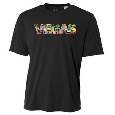 Vegas - Las Vegas Logo Cooling Performance Crew T-Shirt