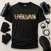 Vegas - Las Vegas Logo Cooling Performance Crew T-Shirt