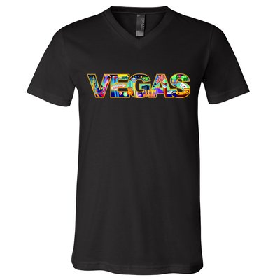 Vegas - Las Vegas Logo V-Neck T-Shirt