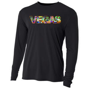 Vegas - Las Vegas Logo Cooling Performance Long Sleeve Crew