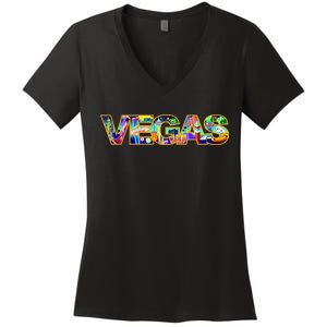 Vegas - Las Vegas Logo Women's V-Neck T-Shirt