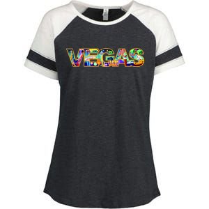 Vegas - Las Vegas Logo Enza Ladies Jersey Colorblock Tee