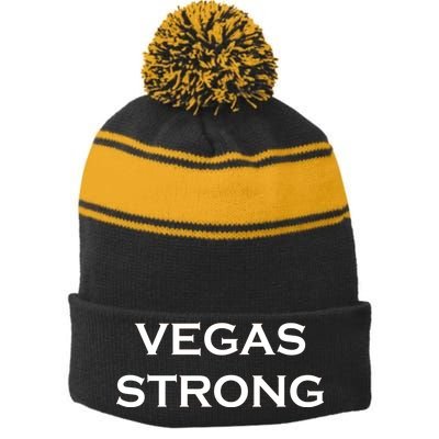 Vegas Strong Stripe Pom Pom Beanie