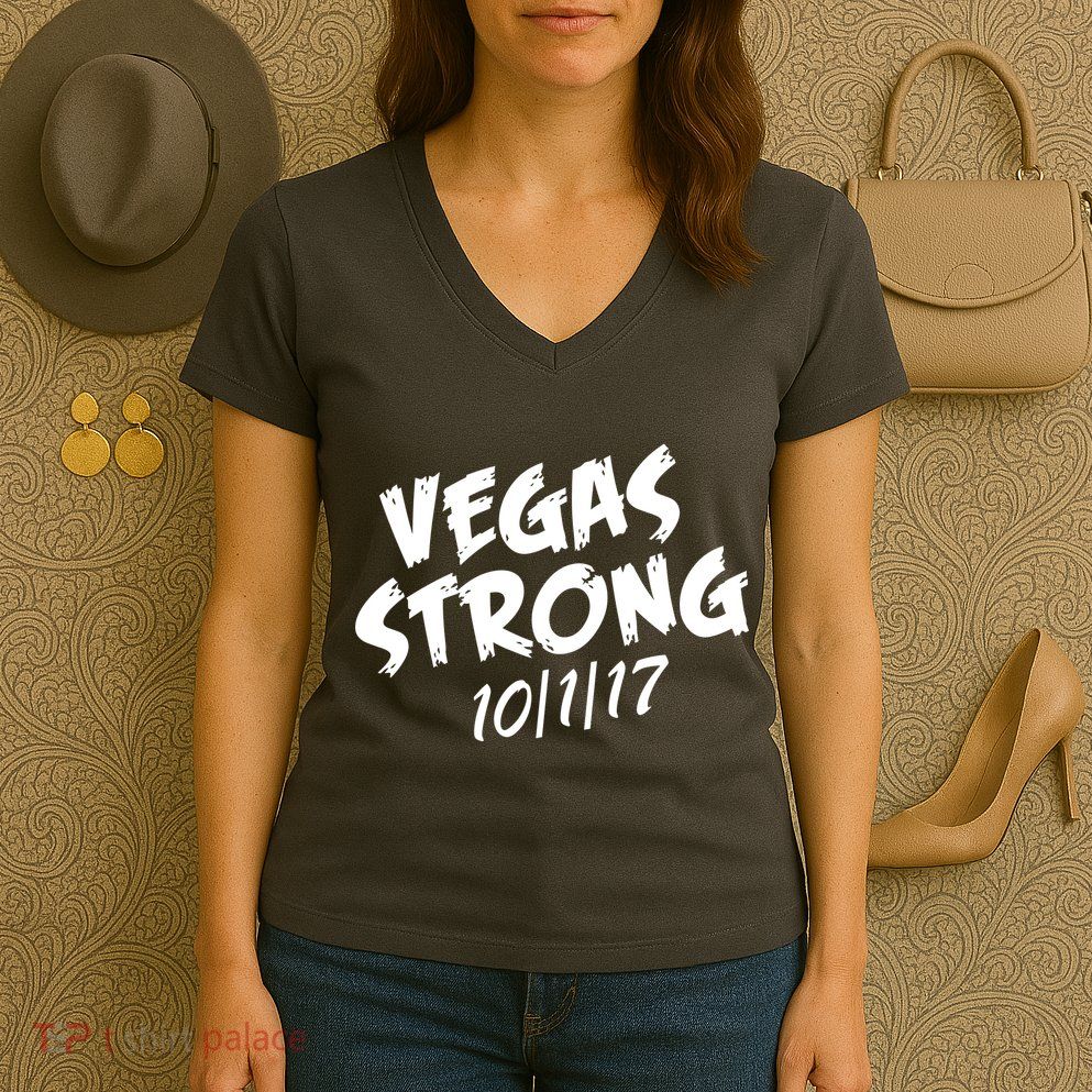 Vegas Strong 10-1-17 Women's V-Neck T-Shirt