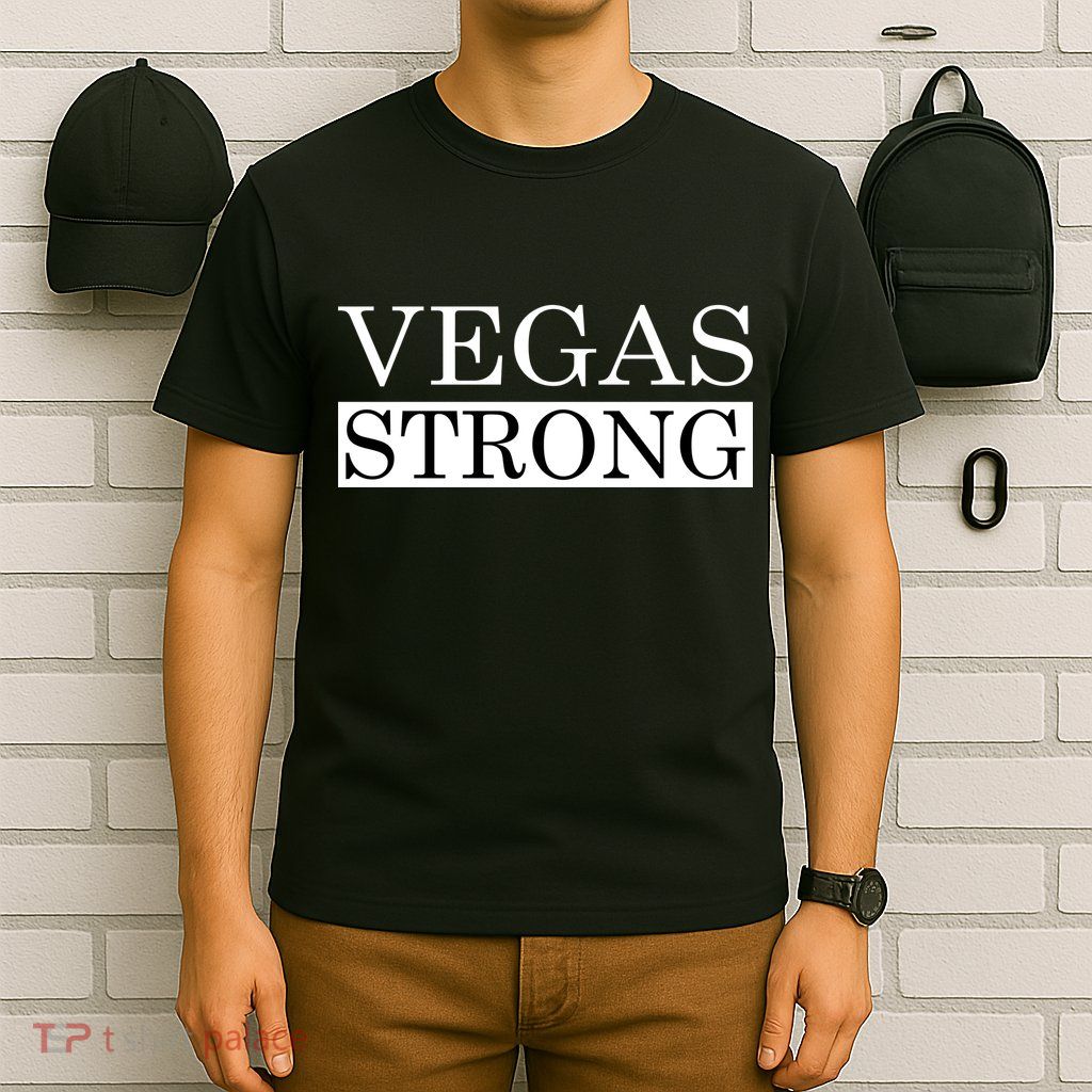 Vegas Strong Classy News Text T-Shirt
