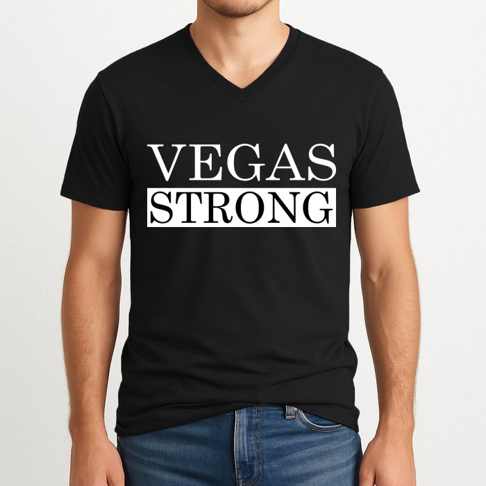Vegas Strong Classy News Text V-Neck T-Shirt