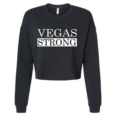 Vegas Strong Classy News Text Cropped Pullover Crew