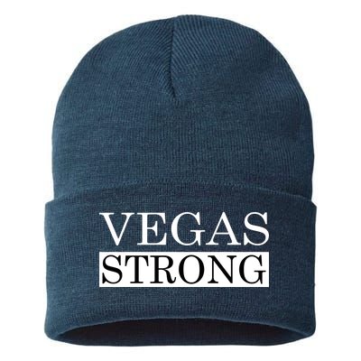 Vegas Strong Classy News Text Sustainable Knit Beanie