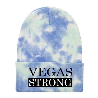 Vegas Strong Classy News Text Tie Dye 12in Knit Beanie