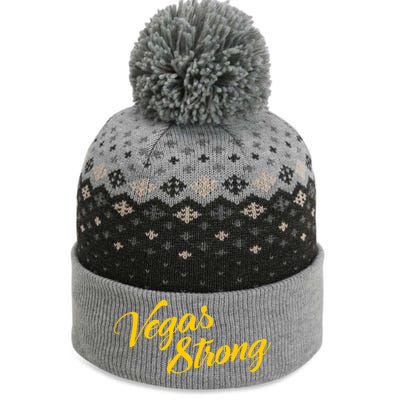 Vegas Strong Gold Script The Baniff Cuffed Pom Beanie