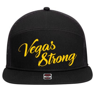 Vegas Strong Gold Script 7 Panel Mesh Trucker Snapback Hat