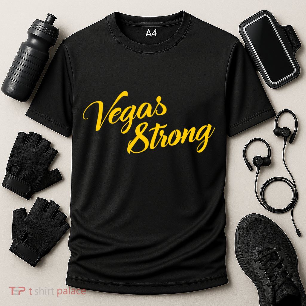 Vegas Strong Gold Script Performance Shirt