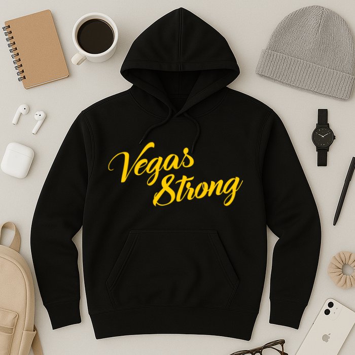 Vegas Strong Gold Script Hoodie